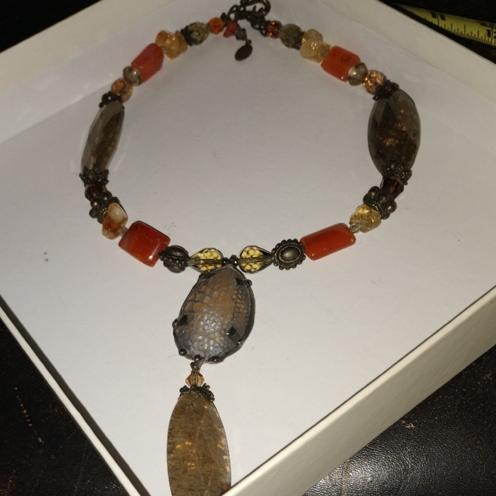 Vintage Elegant Maya Evangelista Multi-Color Beaded & Stones Choker/ Necklace